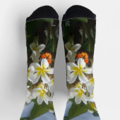 Frangipanis mit Schmetterling, Socken (Oben)
