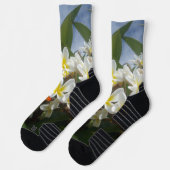 Frangipanis mit Schmetterling, Socken (Links)