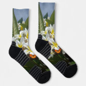 Frangipanis mit Schmetterling, Socken (Rechts)