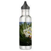 Frangipanis mit Schmetterling, Wasserflasche Edelstahlflasche (Links)