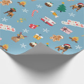 Frank & Baxter Weihnachtswrapping Paper - Blau Geschenkpapier (Ecke)