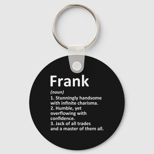 Frank Definition Personalisiert Name Funny Birthda Schlüsselanhänger (Vorderseite)