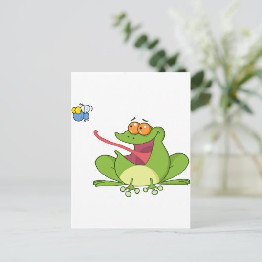 Frank den Frosch mit dem Schwindelanfall Postkarte (Stehend Vorderseite)