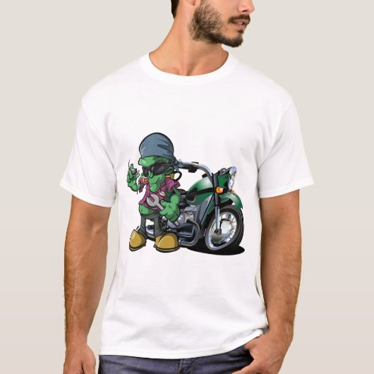 Frank der Mechaniker Frankenstein Radfahrer-Typ T-Shirt (Vorderseite)