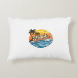 Frank Retro Sunset Name Design Dekokissen<br><div class="desc">Retro sunset style design featuring the name Frank with vintage palm trees,  ocean waves,  and birds. Perfect personalized gift idea for anyone named Frank with a classic retro beach sunset aesthetic.</div>