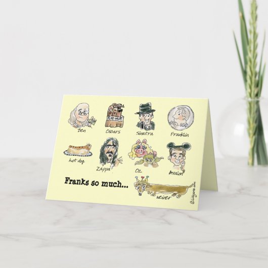 Frank so vielen Dank Ihnen Funny Cartoon Card Dankeskarte (Vorderseite)