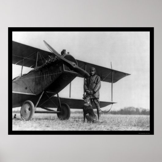 Frank Stanton mit einer Katze im Flugzeug 1922 Poster (Vorne)