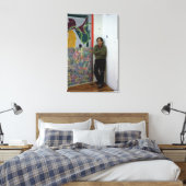 Frank Stella neben einem seiner Werke Leinwanddruck (Insitu (Schlafzimmer))