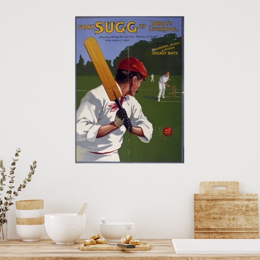Frank Sugg Cricket Fledermäuse, 1906 Poster (Küche)