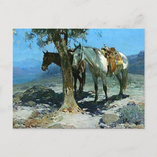 Frank Tenney Johnson Western Art “Silent Night” Postkarte (Vorderseite)