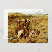Frank Tenney Johnson Western Art "The War Party" Postkarte (Vorne/Hinten)