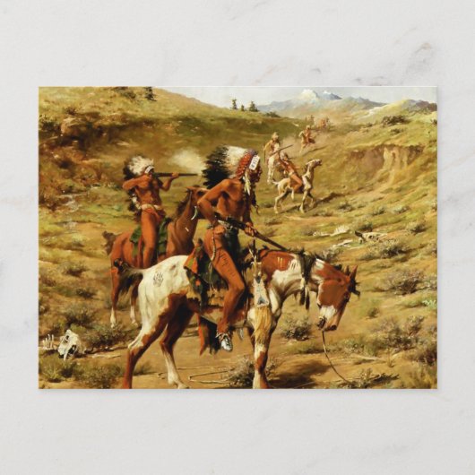 Frank Tenney Johnson Western Art "The War Party" Postkarte (Vorderseite)