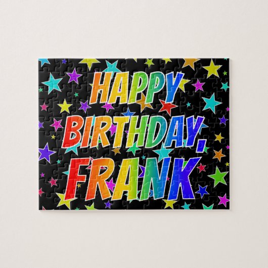 "FRANK" Vorname, Spaß "GLÜCKLICHER GEBURTSTAG" Puzzle (Horizontal)