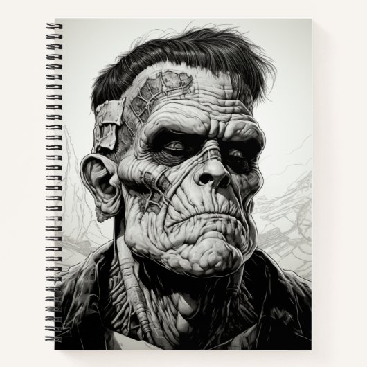 Franken Beängstigend Halloween Bullet Line-Noteboo Notizblock (Vorderseite)