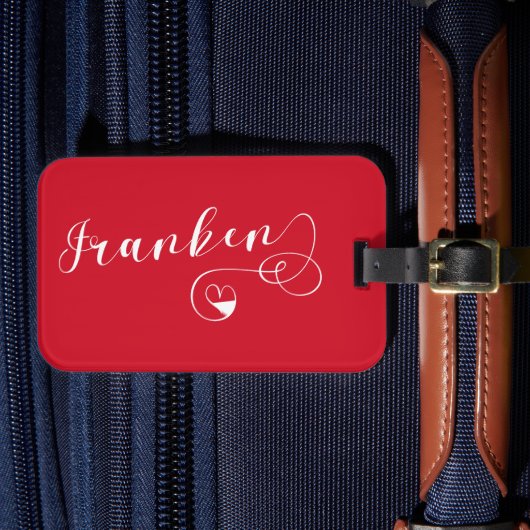 Franken, Französisches Flaggenherz, Franken Gepäckanhänger (Vorderseite Insitu 4)