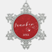 Franken, Französisches Flaggenherz, Franken Schneeflocken Zinn-Ornament (Vorderseite)