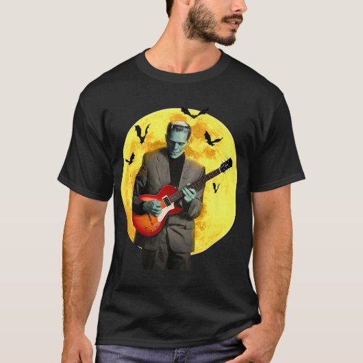 Franken Gitarre Frankenstein Plays Electric Guitar T-Shirt (Vorderseite)