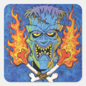 Franken-Tiki Quadratischer Aufkleber (Vorderseite)