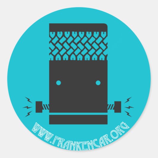 Frankencar-Aufkleber mit Website Runder Aufkleber (Vorderseite)