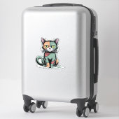 FrankenCat Oversized T - Shirt Aufkleber (Koffer)