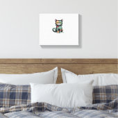 FrankenCat Oversized T - Shirt Leinwanddruck (Insitu (Schlafzimmer))