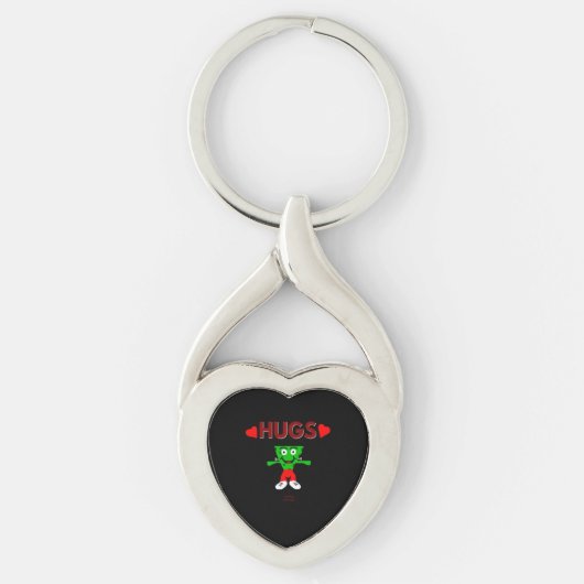 FrankenCheese Hugs Twisted Heart Keychain Schlüsselanhänger (Vorderseite)