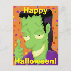 Frankencool Halloween Postcard Postkarte