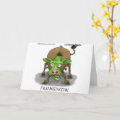 "FrankenCow" Funny Halloween Geschenke & Sammlerst Karte (Gelbe Blume)