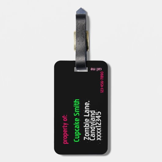 Frankencupcake-Gepäckträger Gepäckanhänger (Rückseite vertikal)