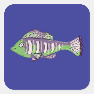 Frankenfisch Quadratischer Aufkleber