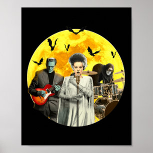 Frankenguitar mit Bridge und Igor Halloween Band Poster