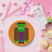 Frankenmonster Halloween-Kleid Pappteller (Party)