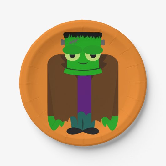 Frankenmonster Halloween-Kleid Pappteller (Vorderseite)