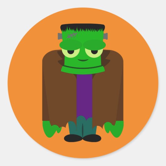 Frankenmonster Halloween-Kleid Runder Aufkleber (Vorderseite)