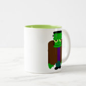Frankenmonster Halloween-Kleid Zweifarbige Tasse (VorderseiteRechts)