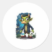 Frankenmoo Runder Aufkleber (Vorderseite)