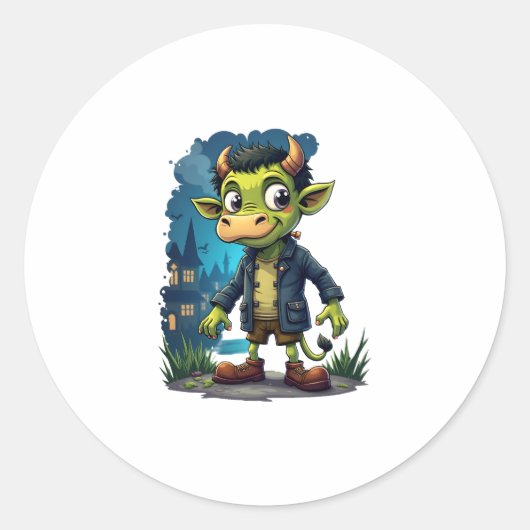 Frankenmoo Runder Aufkleber (Vorderseite)