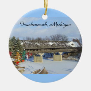 Frankenmuth MI bedeckte hölzerne Keramikornament