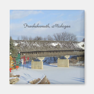 Frankenmuth Michigan bedeckte hölzerne Brücke Magnet