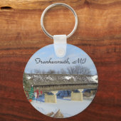 Frankenmuth Michigan Covered Bridge Snow Schlüssel Schlüsselanhänger (Vorderseite)