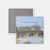 Frankenmuth Michigan Covered Wooden Bridge Magnet (Vorderseite/Rückseite)
