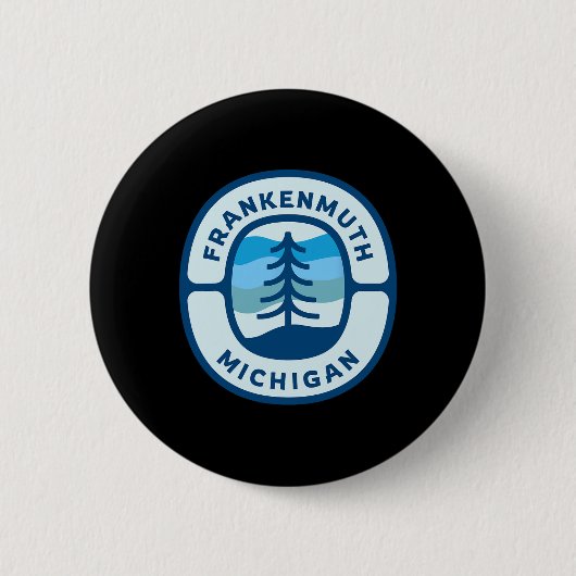 Frankenmuth Michigan Mi Retro Winter Forest Souven Button (Vorderseite)