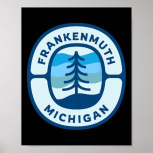 Frankenmuth Michigan Mi Retro Winter Forest Souven Poster