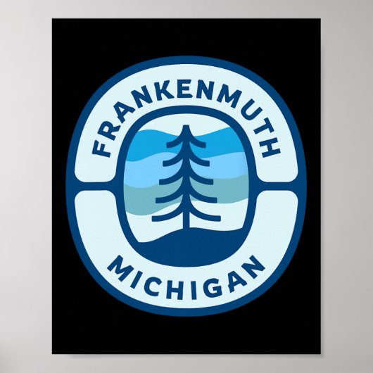 Frankenmuth Michigan Mi Retro Winter Forest Souven Poster (Vorne)