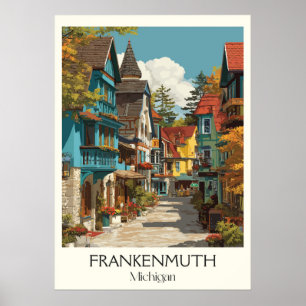 Frankenmuth Michigan Vintage Bayerische Village Ar Poster