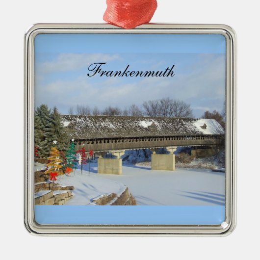 Frankenmuth Michigan Weihnachtsverzierung Silbernes Ornament (Vorne)