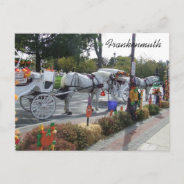 frankenmuth-michigan-weiß-pferd-Buggy-wagenfa Postkarte