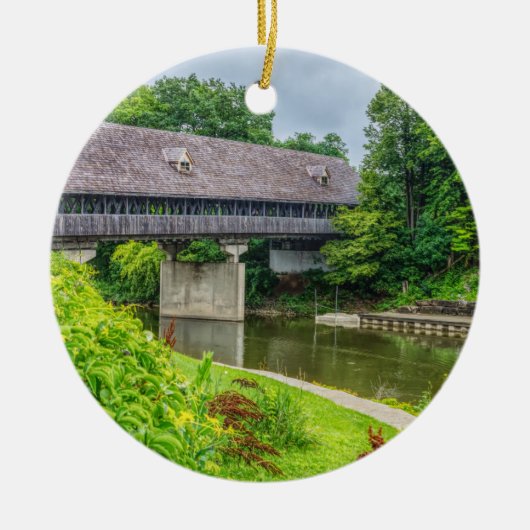Frankenmuths Covered Bridge Keramik Ornament (Vorne)