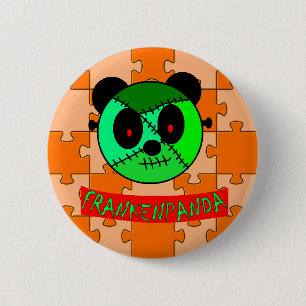 Frankenpanda Halloween Knöpfe und Geschenke! Button