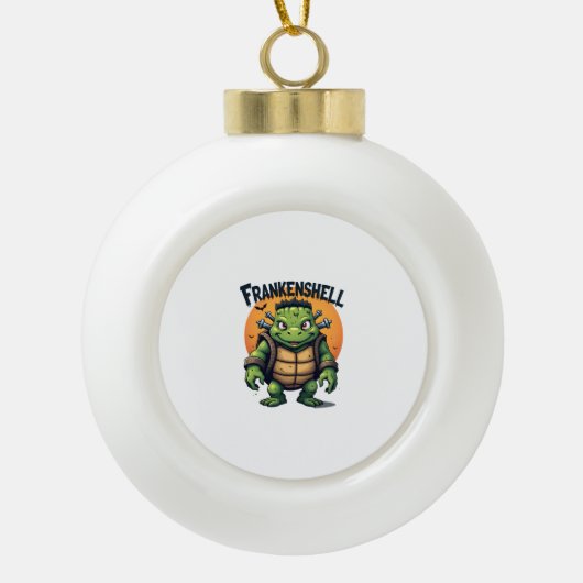 Frankenshell Turtle Keramik Kugel-Ornament (Vorderseite)